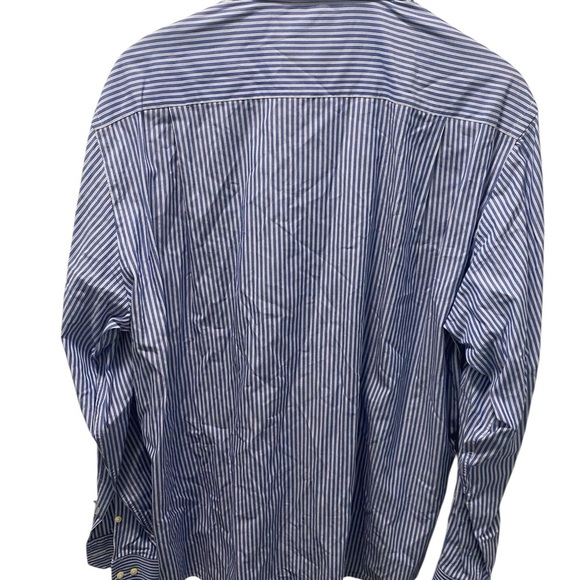 Yves Saint Laurent Blue and white striped dress shirt - Picture 2 of 11